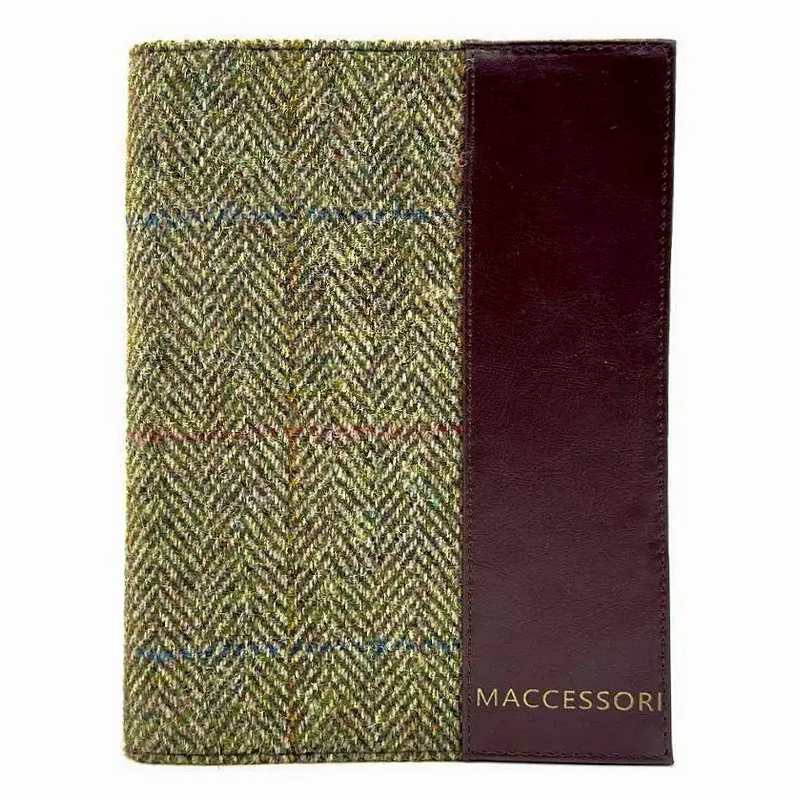 Maccessori Country Green Harris Tweed A5 Notebook front