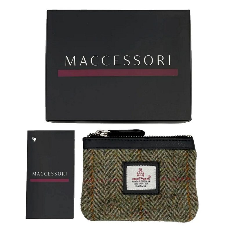 Maccessori Country Green Harris Tweed Coin Purse CB3026-C001T packaging