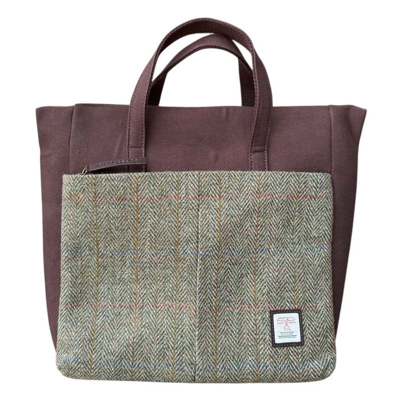 Maccessori Country Green Harris Tweed Travel Bag front