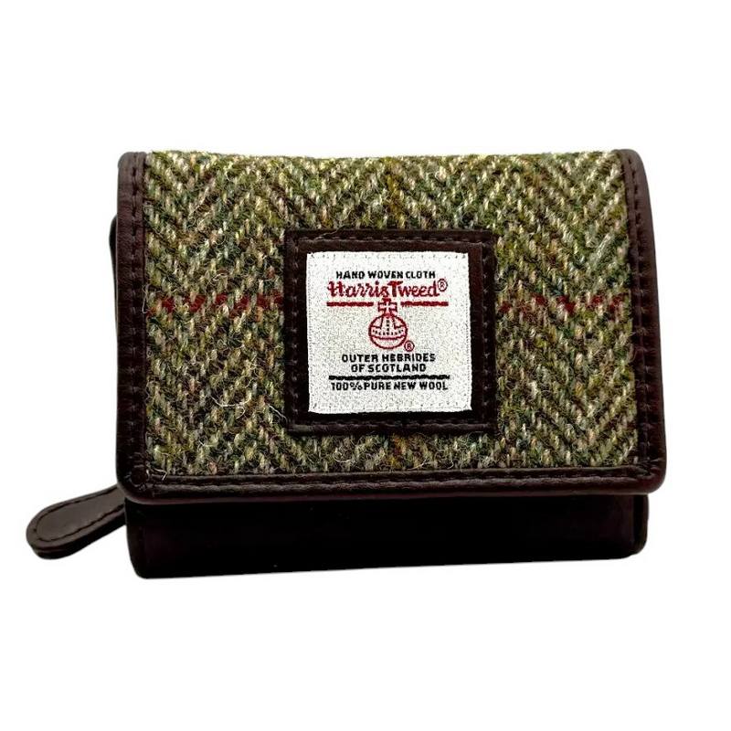 Maccessori Country Green Harris Tweed Trifold Purse CB2404-C001T front