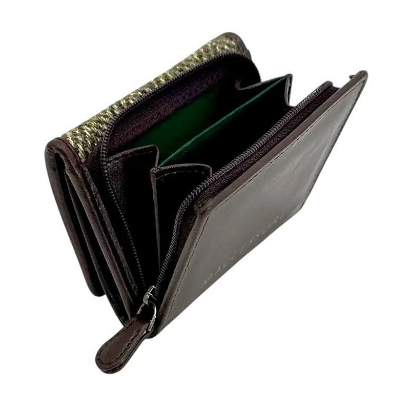 Maccessori Country Green Harris Tweed Trifold Purse CB2404-C001T open 1