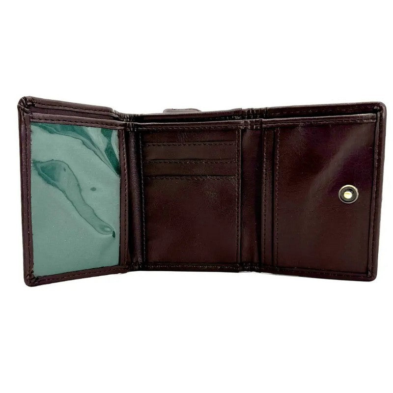 Maccessori Country Green Harris Tweed Trifold Purse CB2404-C001T open 2