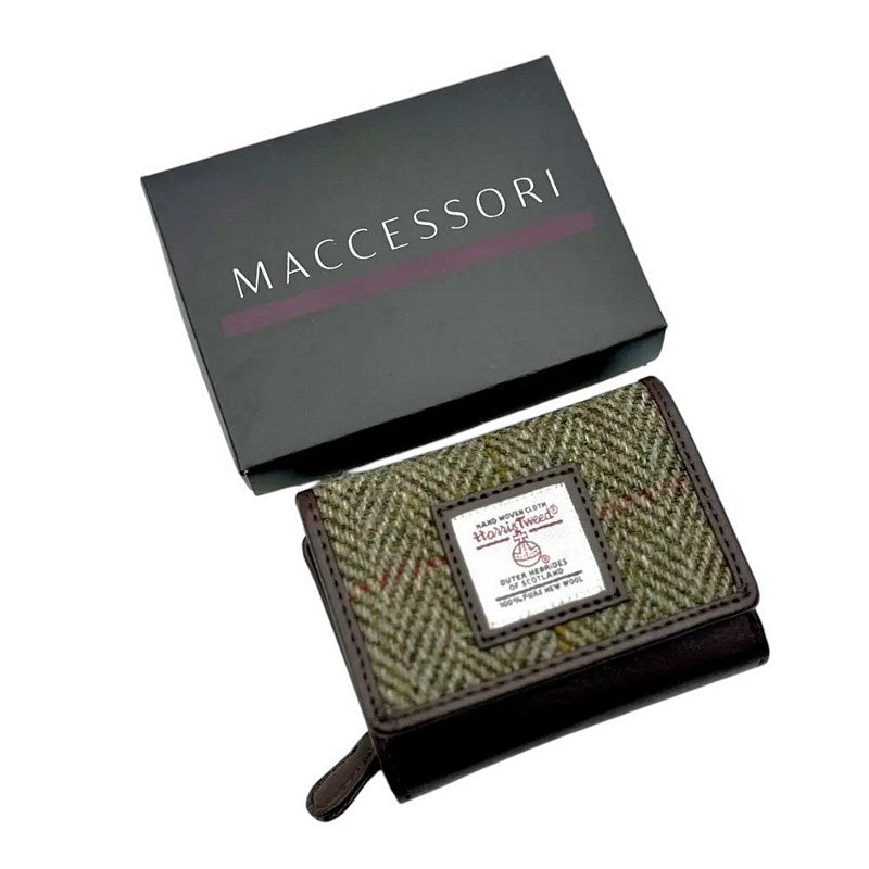Maccessori Country Green Harris Tweed Trifold Purse CB2404-C001T packaging