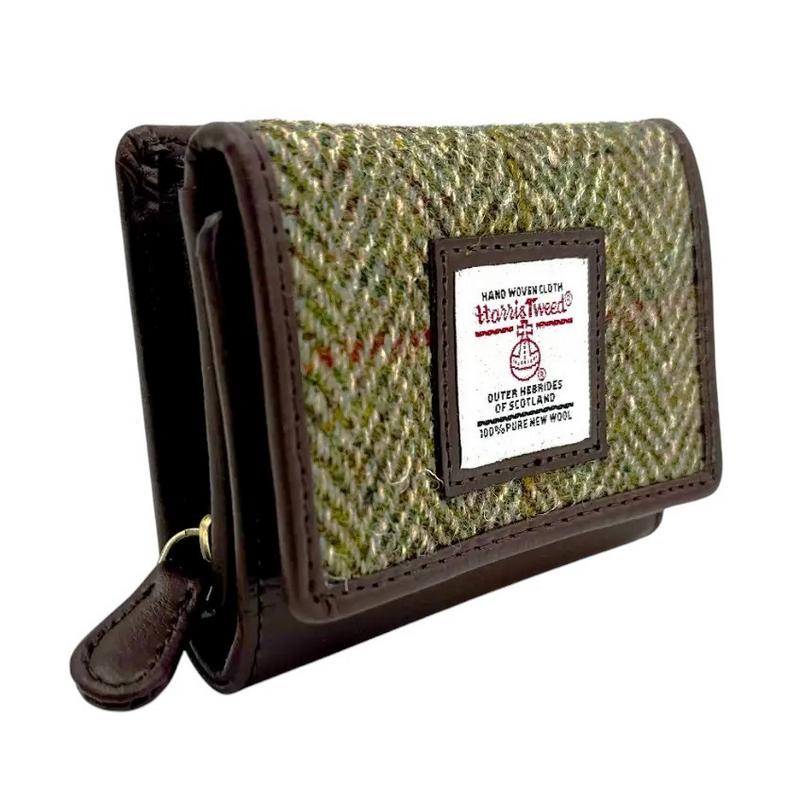 Maccessori Country Green Harris Tweed Trifold Purse CB2404-C001T side