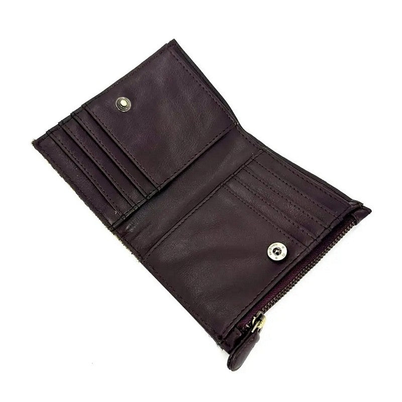 Maccessori Country Green Tweed Quilt Slim Purse CB2408-C001T open 2