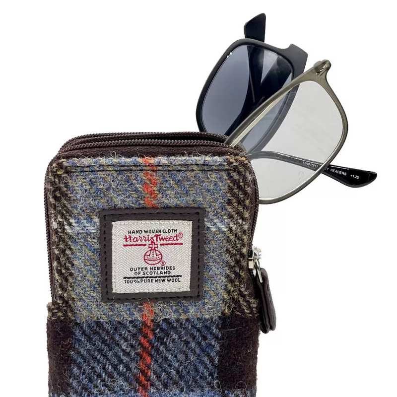 Maccessori Double Glasses Sleeve Blue and Brown Check CB2205-TRT021 detail