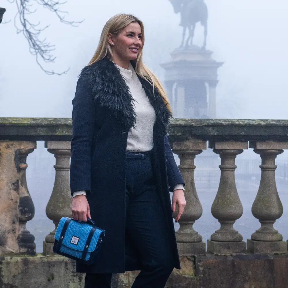 Maccessori Mini Messenger Bag Sky Blue Tweed Herringbone lifestyle