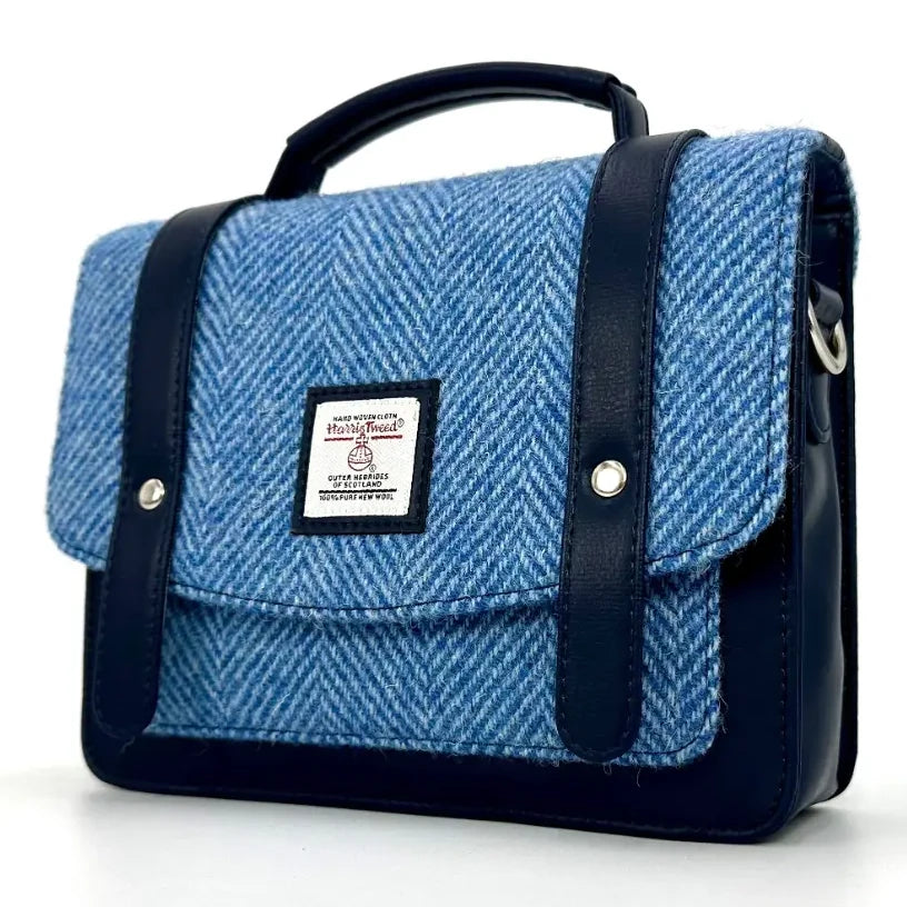 Maccessori Mini Messenger Bag Sky Blue Tweed Herringbone main
