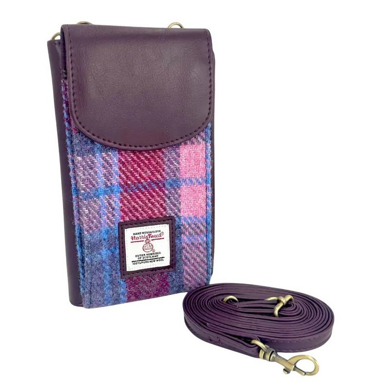Maccessori Phone Purse Pastel Pink Harris Tweed MAC2511 front