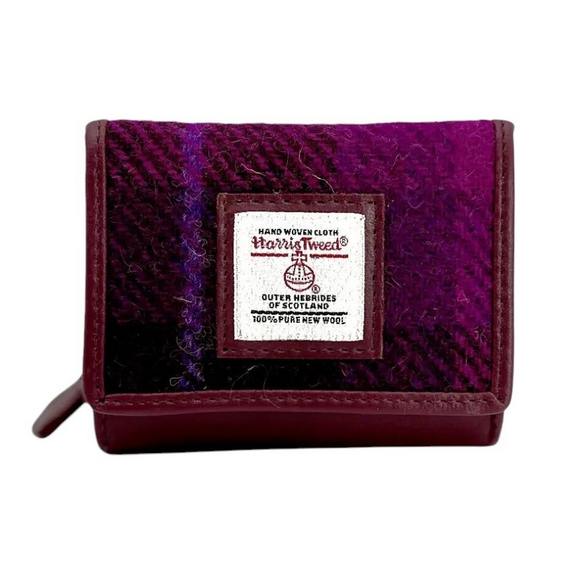 Maccessori Purple Check Tweed Trifold Purse CB2404-HA222B2 front