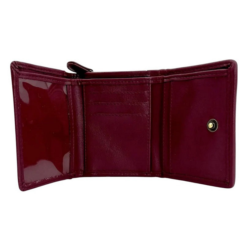 Maccessori Purple Check Tweed Trifold Purse CB2404-HA222B2 open 2