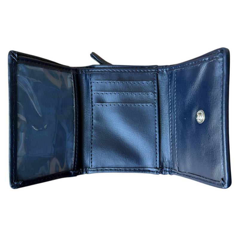 Maccessori Sky Blue Harris Tweed Trifold Purse inside