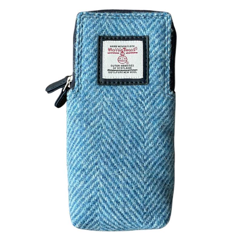 Maccessori Sky Blue Herringbone Double Glasses Sleeve front