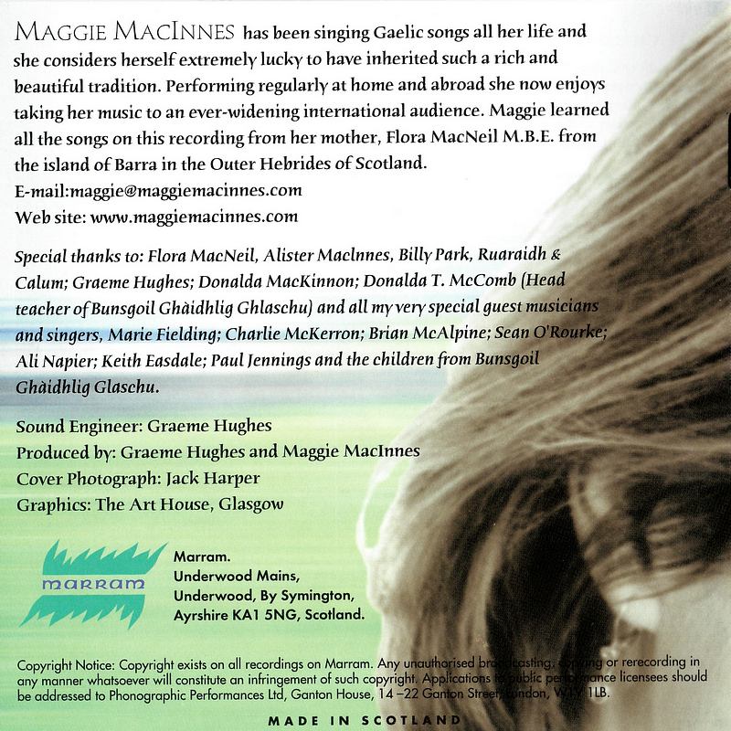 Maggie MacInnes - Spiorad Beatha MARCD01 rear