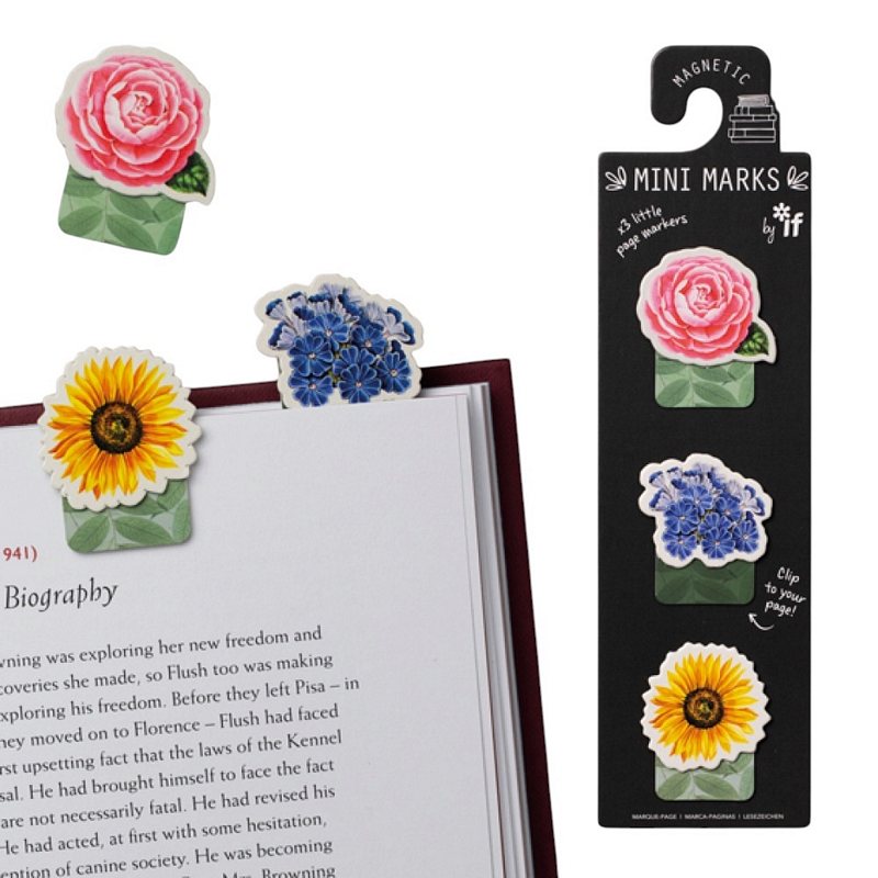 Magnetic Mini Bookmarks Flowers