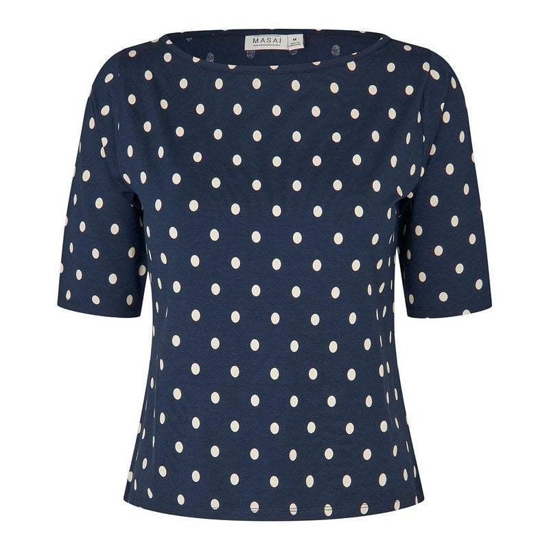Masai Clothing Bavessa Spotted Top Navy Blazer 1012224-2002P front