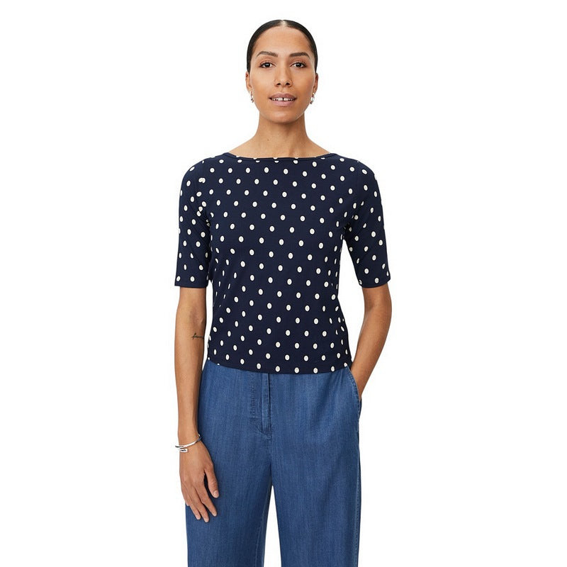 Masai Clothing Bavessa Spotted Top Navy Blazer 1012224-2002P on model front