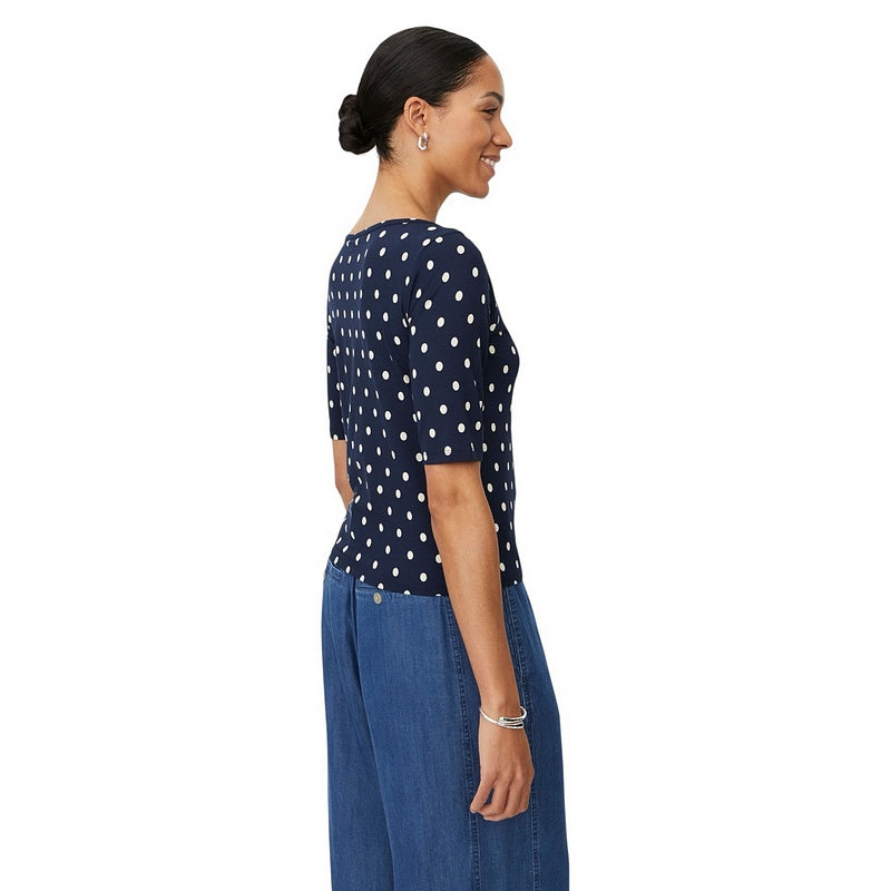 Masai Clothing Bavessa Spotted Top Navy Blazer 1012224-2002P on model side