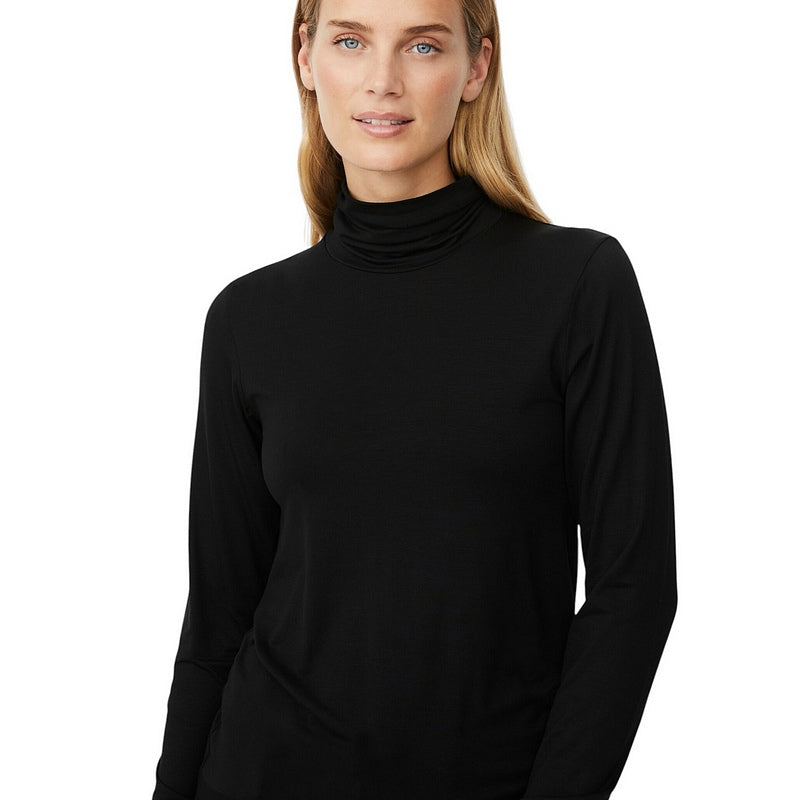Masai Clothing Brooklyn Jersey Top in Black 1011885-0001S on model close-up