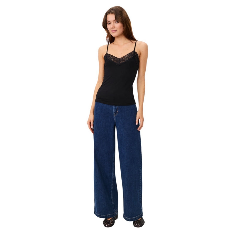 Masai Clothing Elmira Shaped Top Black 1011871-0001S on model main