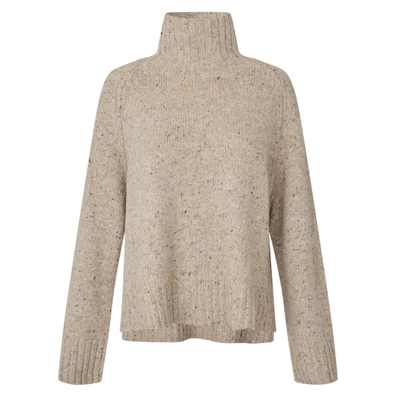 Masai Clothing Fenoria Loose Knit Crofter Jumper Plaza Taupe 1011146-4080S front