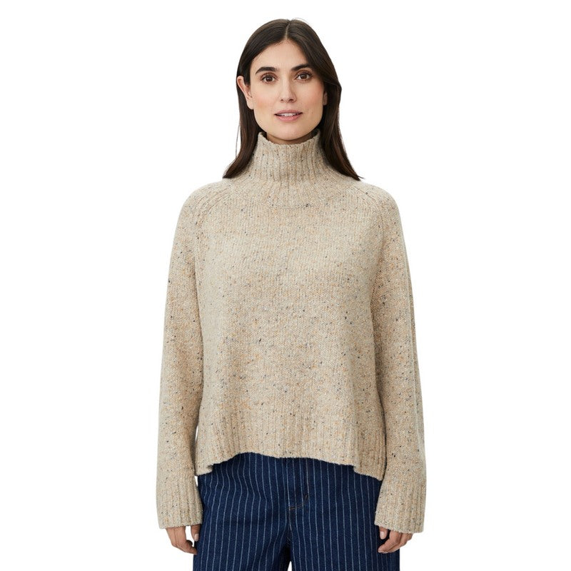 Masai Clothing Fenoria Loose Knit Crofter Jumper Plaza Taupe 1011146-4080S on model front