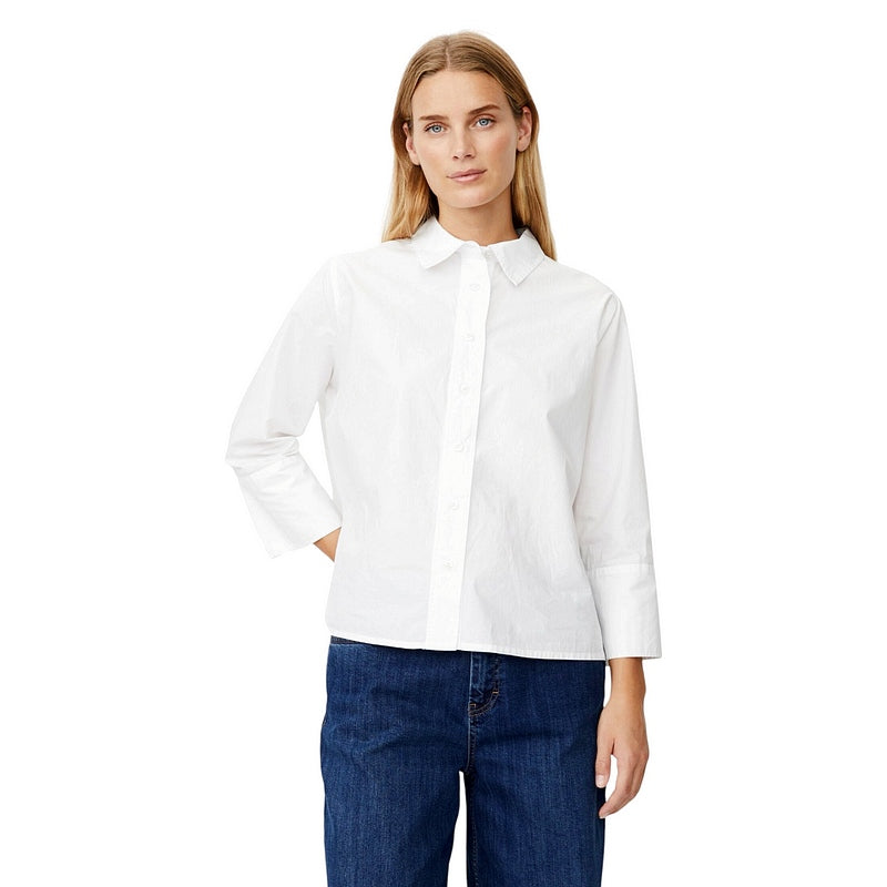 Masai Clothing Ilonka Poplin Shirt White 1011883-1000S on model front