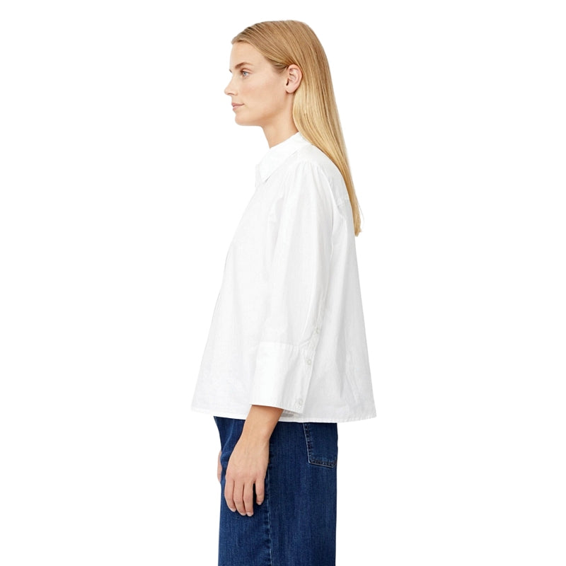 Masai Clothing Ilonka Poplin Shirt White 1011883-1000S on model side