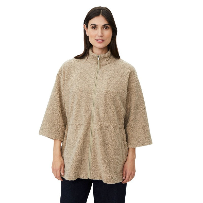 Masai Clothing Jadirina Teddy Fleece Plaza Taupe 1012771-4080S on model front