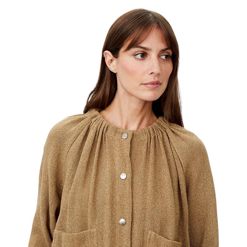 Masai Clothing Jisella Boucle Jacket Petrified Oak 1013024-4101S on model detail