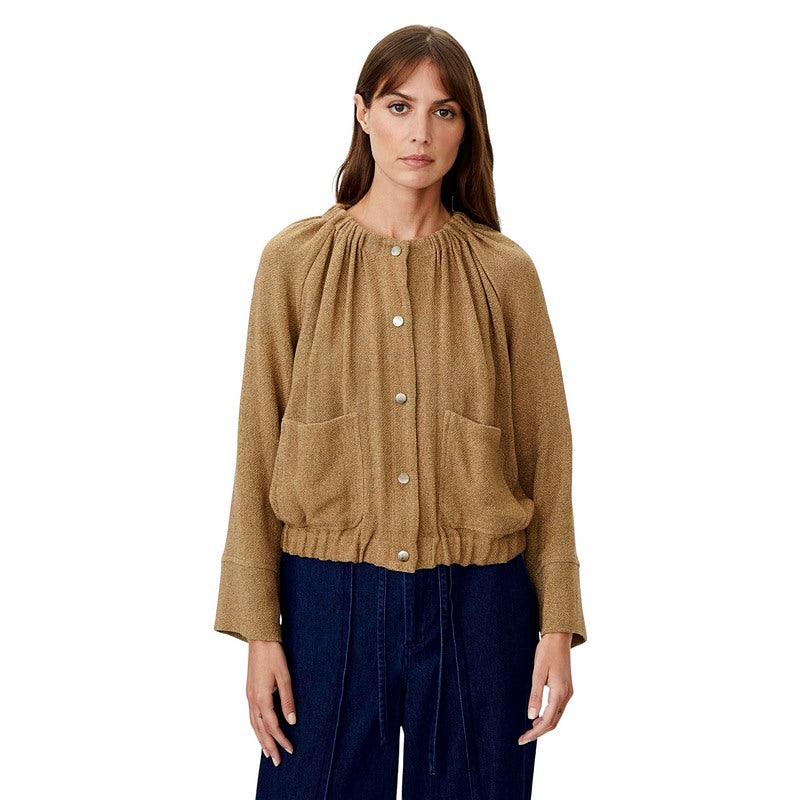 Masai Clothing Jisella Boucle Jacket Petrified Oak 1013024-4101S on model front