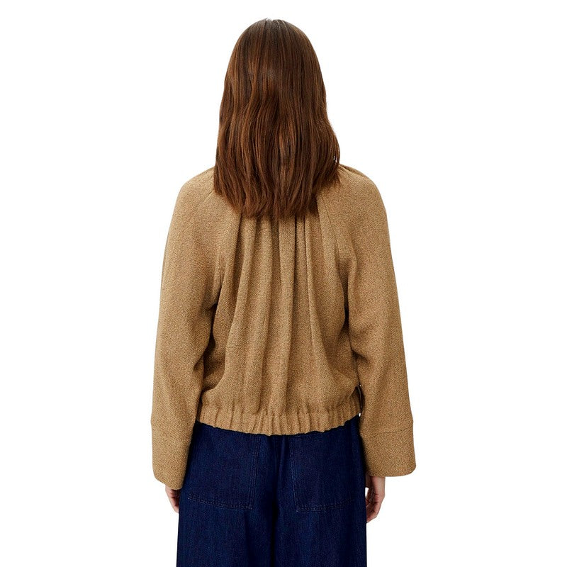 Masai Clothing Jisella Boucle Jacket Petrified Oak 1013024-4101S on model rear