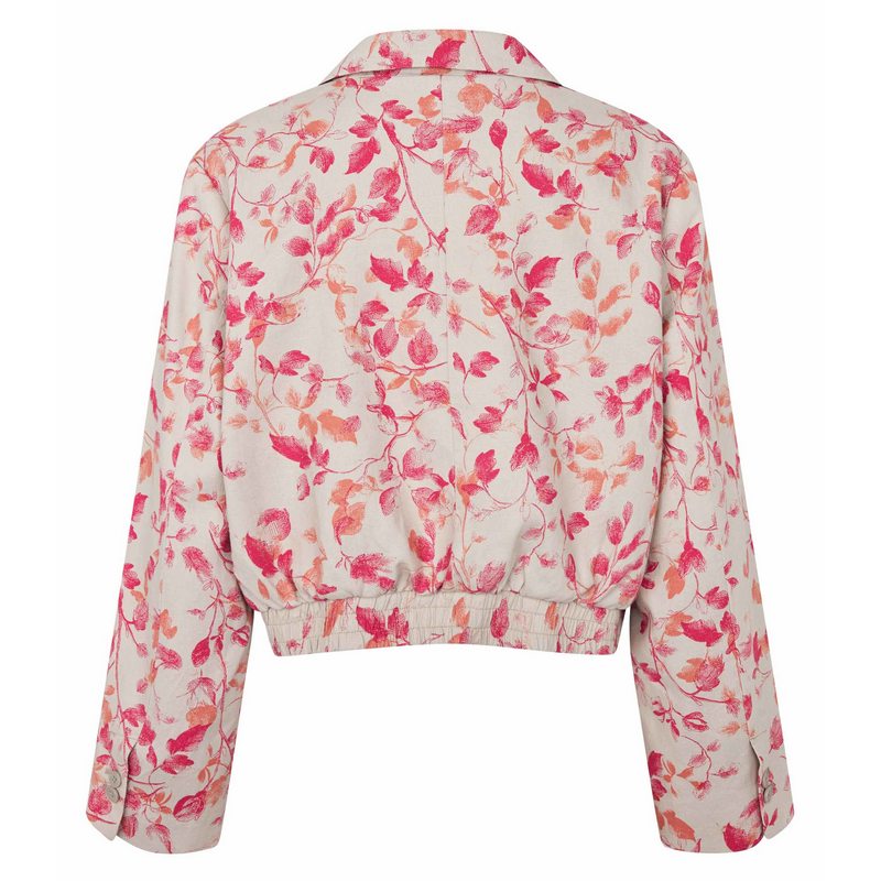 Masai Clothing Jonellia Linen Mix Print Jacket Carmine rear