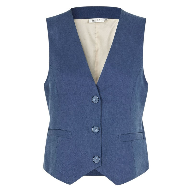 Masai Clothing Jordyn Waistcoat in Sargasso Sea 1010315-2005S front