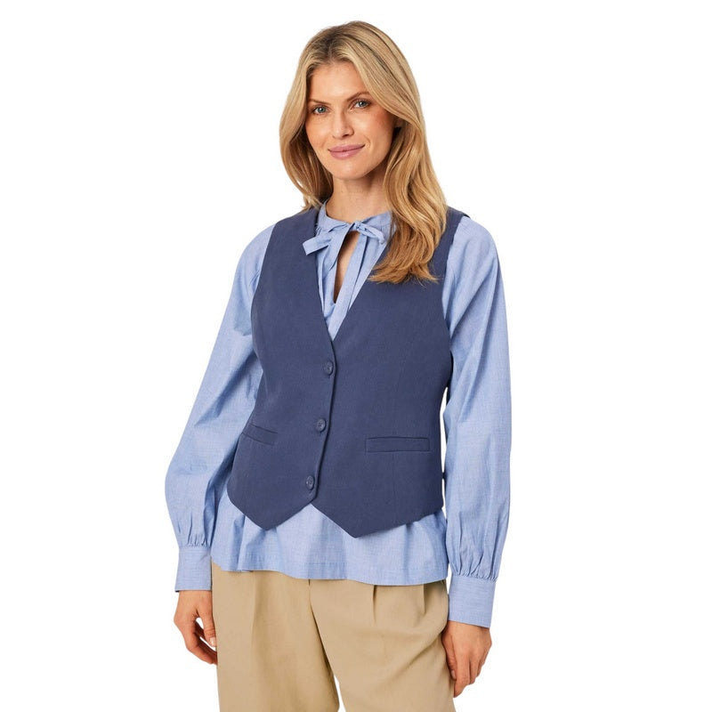 Masai Clothing Jordyn Waistcoat in Sargasso Sea 1010315-2005S on model front