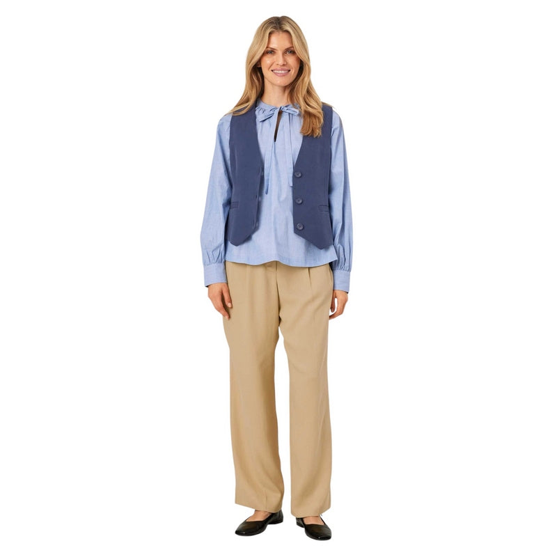 Masai Clothing Jordyn Waistcoat in Sargasso Sea 1010315-2005S on model full-length