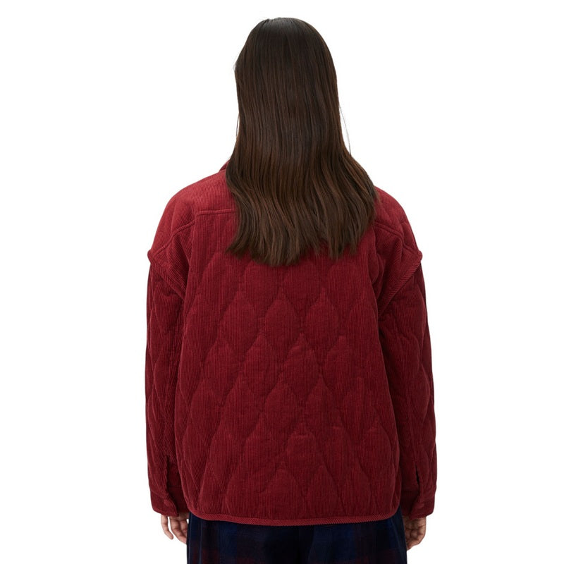 Masai Clothing Talyra Quilted Corduroy Coat Tibetan Red 1012859-5055S on model rear