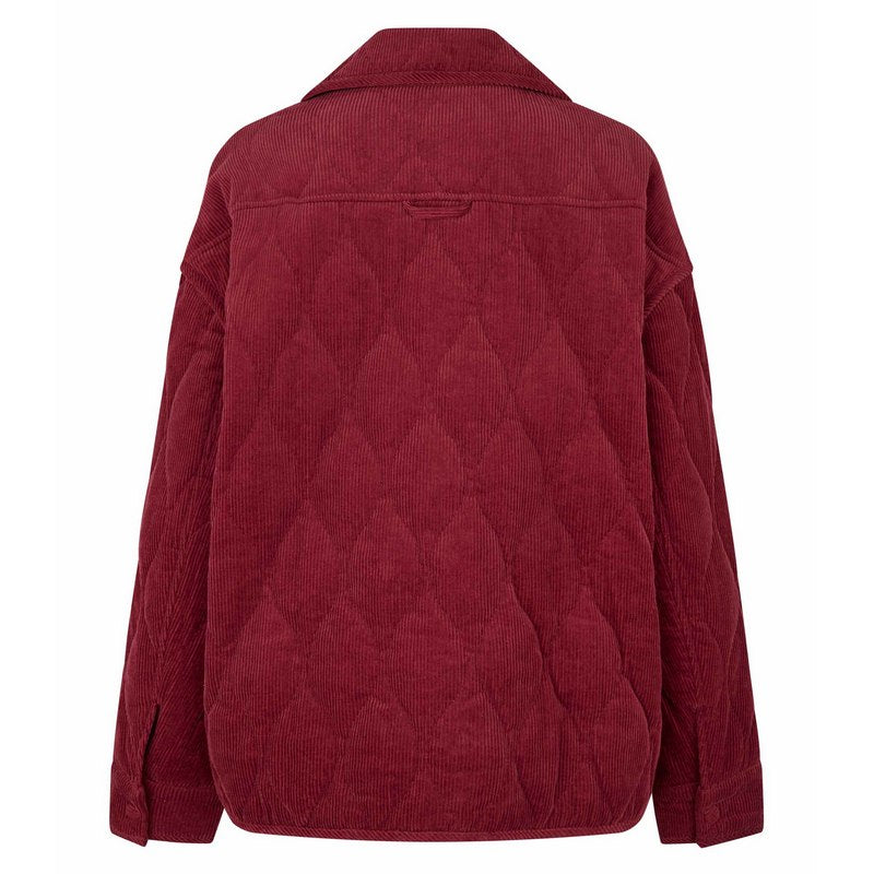Masai Clothing Talyra Quilted Corduroy Coat Tibetan Red 1012859-5055S rear