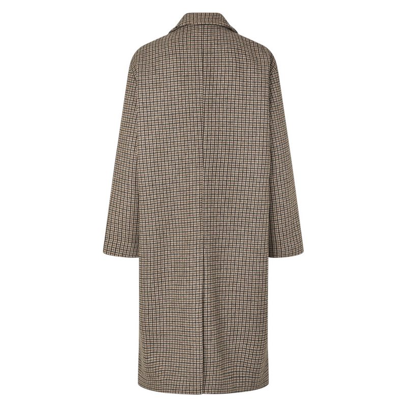 Masai Clothing Tullya Coat Check Chocolate 1012463-4095P rear