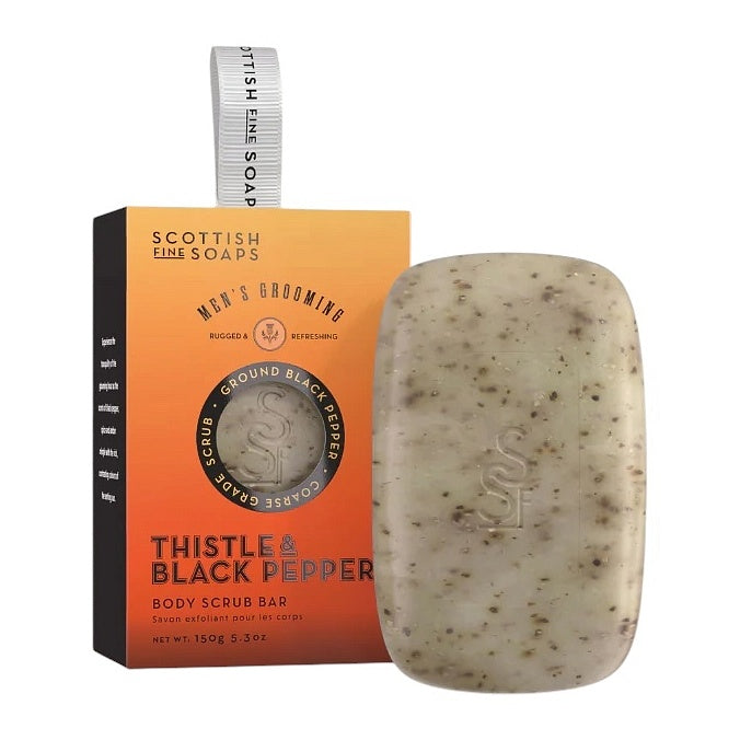 Men's Grooming Thistle & Black Pepper Exfoliating Body Scrub Bar main