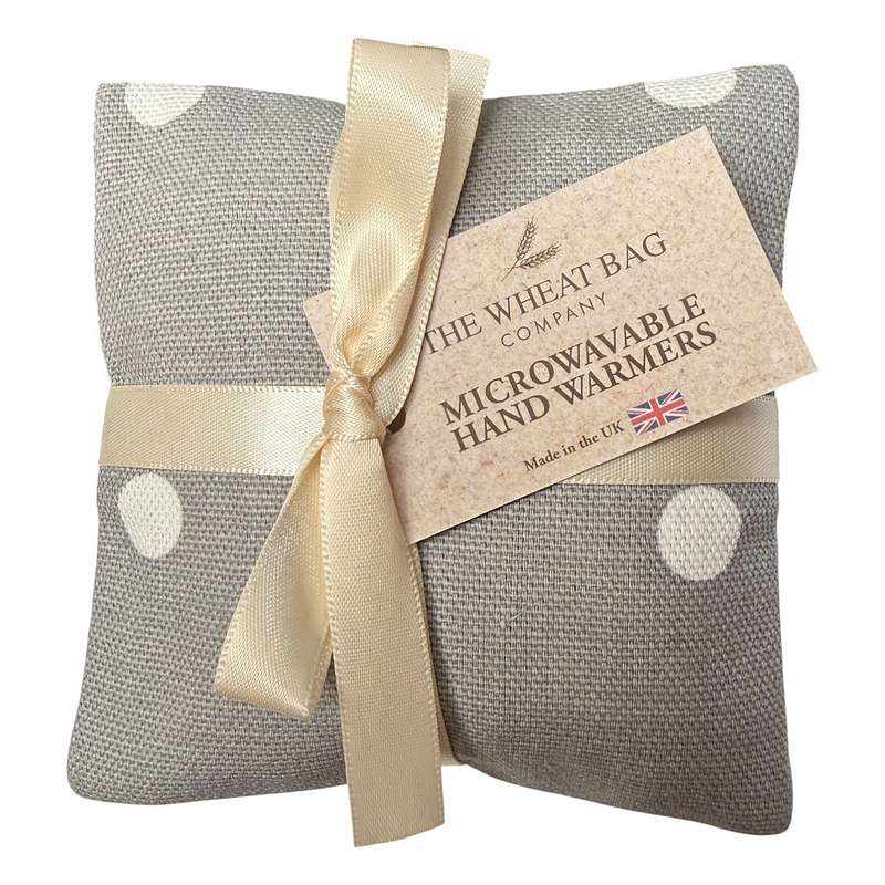 Microwavable Wheatbag Handwarmers in Dotty Grey