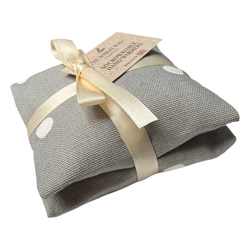Microwavable Wheatbag Handwarmers in Dotty Grey