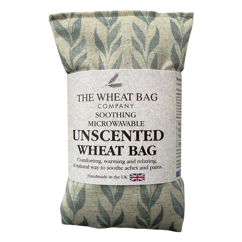 Microwavable Wheatbag Unscented Blue Leaf Linen packaged