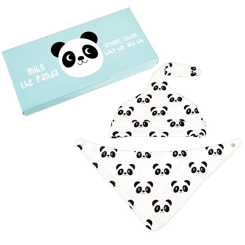 Miko The Panda Organic Cotton Baby Hat & Bib 28889 main