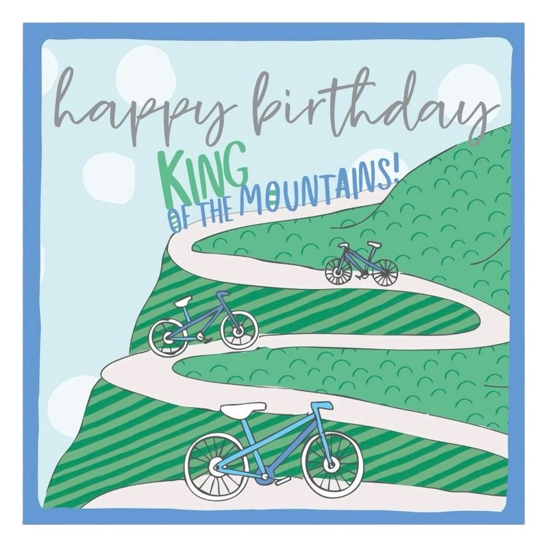 Molly Mae Cycling Happy Birthday Card King Of The Mountains OC03 front
