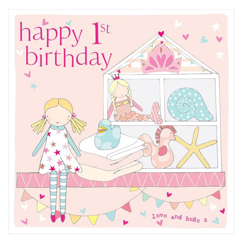 Molly Mae Happy 1st Birthday Pink Card FB208 front