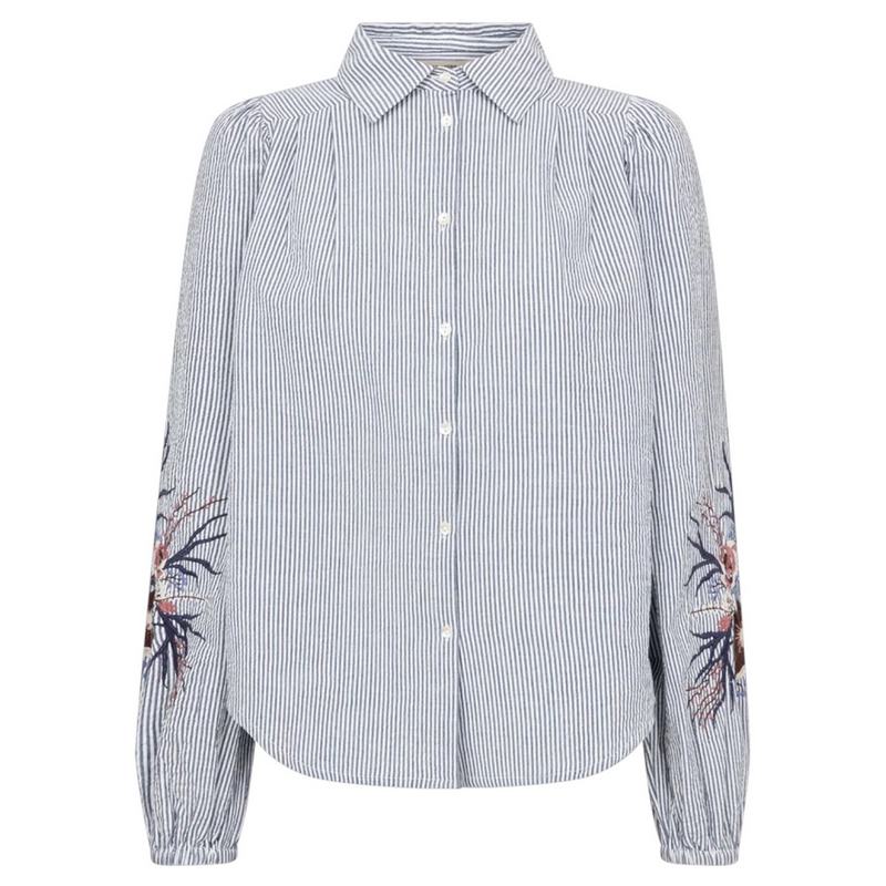 Mos Mosh Clothing Ciu Oxfo Shirt in Crown Blue front