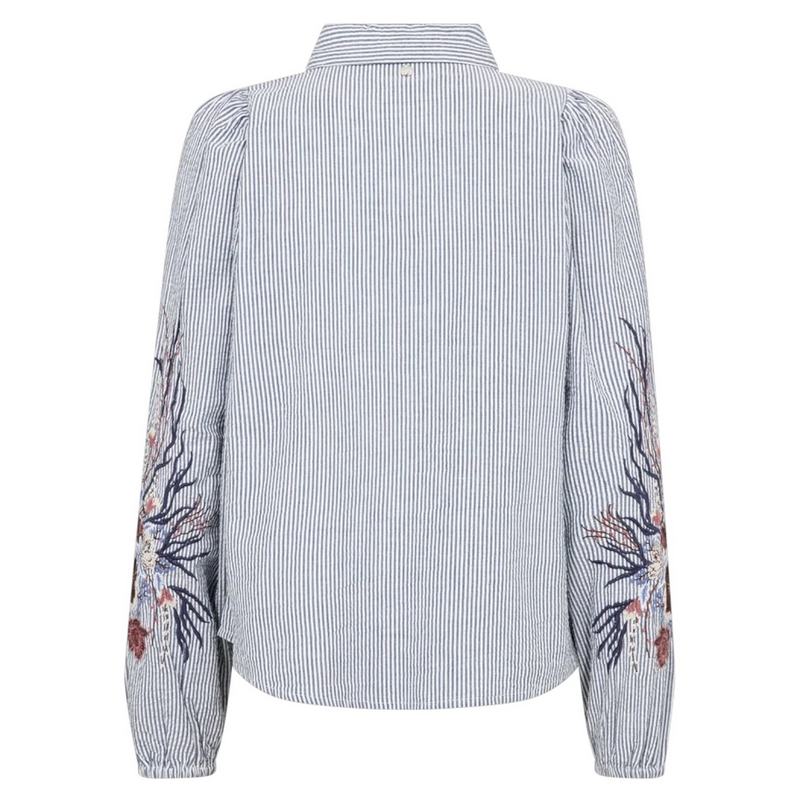 Mos Mosh Clothing Ciu Oxfo Shirt in Crown Blue rear