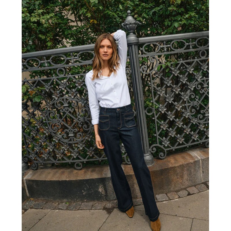 Mos Mosh Clothing Colette Deluxe Jeans Dark Blue on model lifestyle