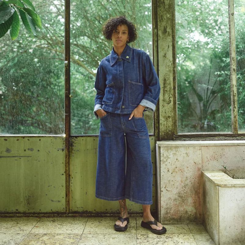 Mos Mosh Clothing Culotte Arge Jeans Dark Blue on model lifestyle